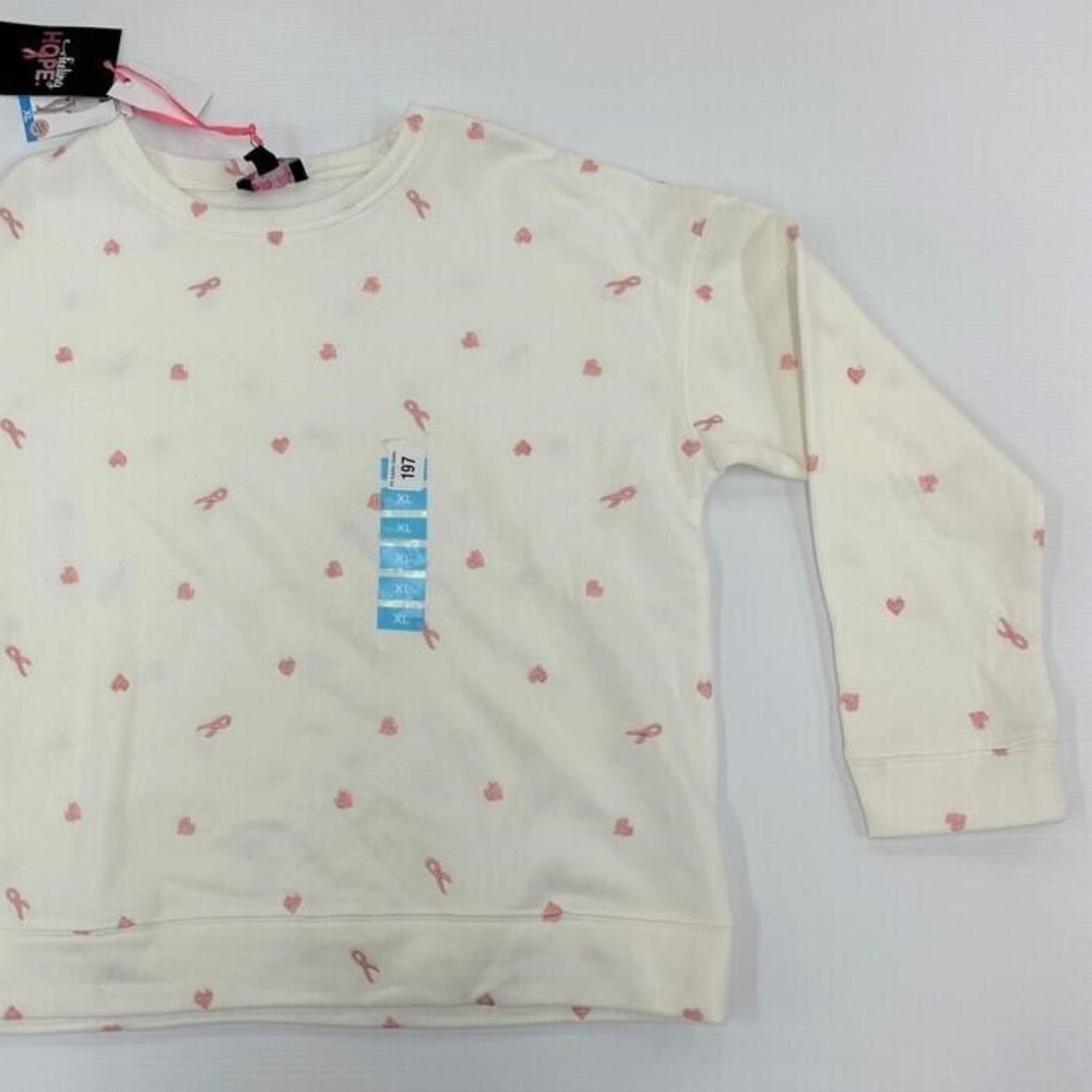 BOGO Feeling Hope Pink Ribbon Breast Cancer Cause Sweat Yoga Shirt loungewear XL